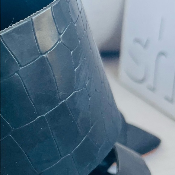 Top Shop Black ‘Roscha’ Croc-Effect High Sandals Size 6.5 - Picture 4 of 10